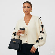 Anastasia Kelbourne | Bow Sleeve Knit Cardigan For Women