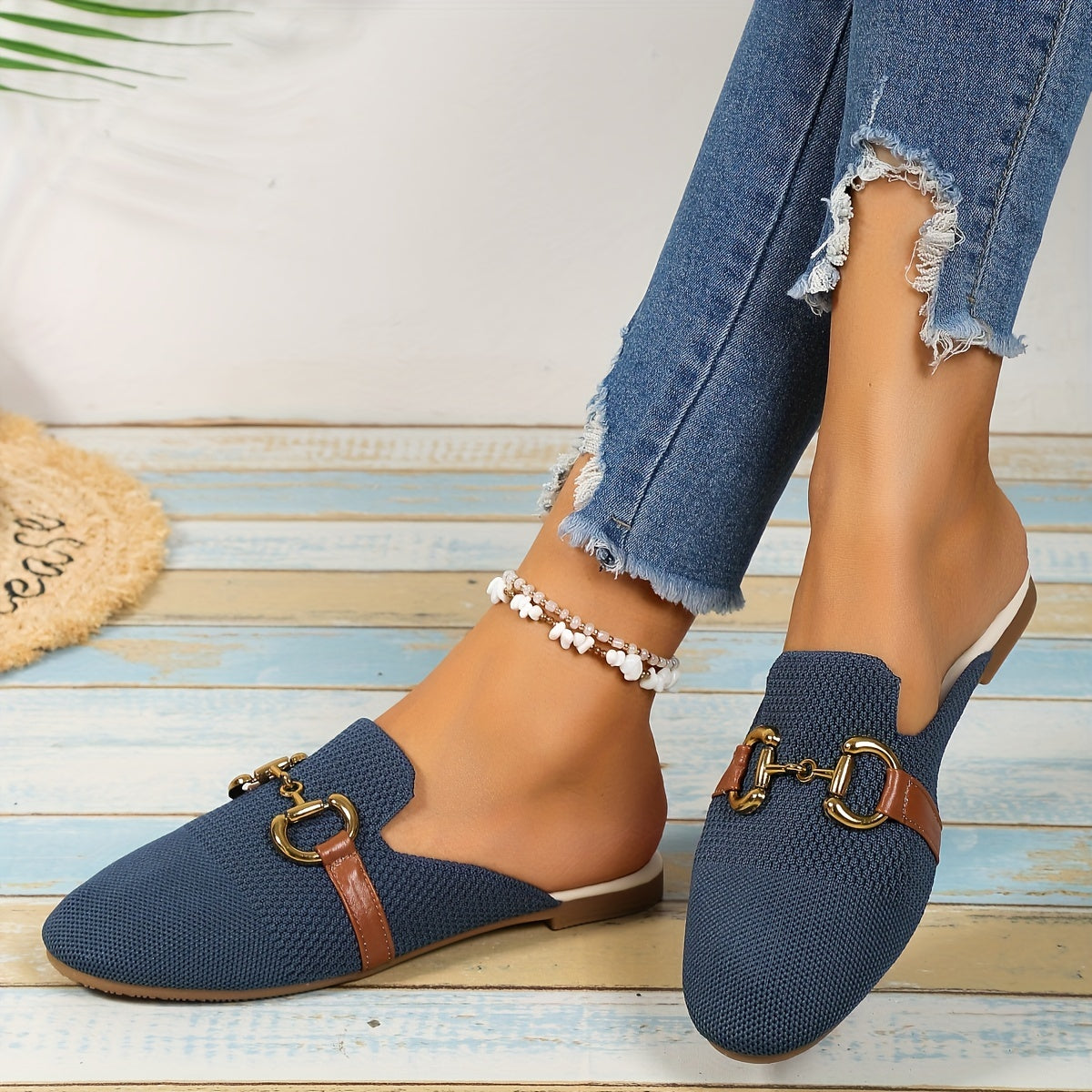 Harriet Colestone | Knit Horsebit Loafer Flats For Women