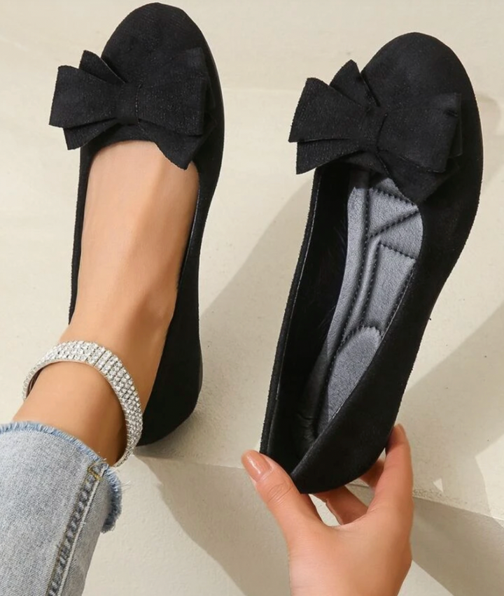 Rosette Dunmore | Suede Bow Ballet Flats For Women