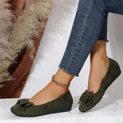 Rosette Dunmore | Suede Bow Ballet Flats For Women