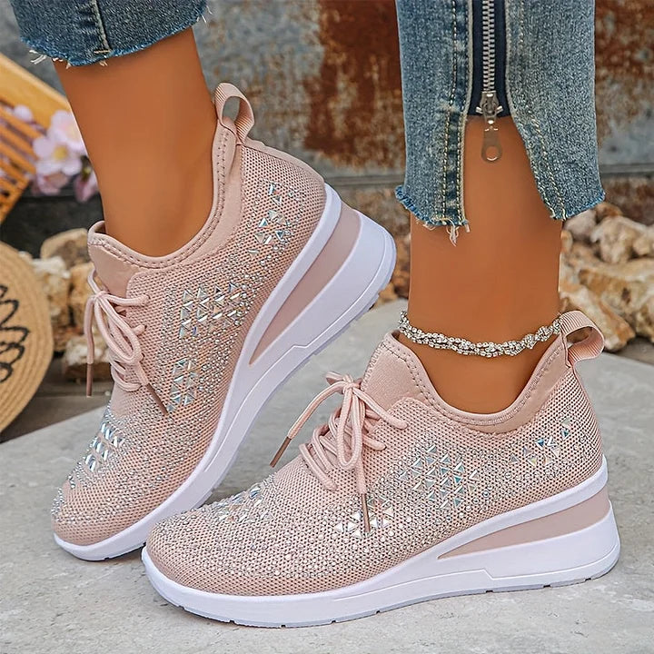 Arabella Foxcroft | Rhinestone Platform Sneakers For Women