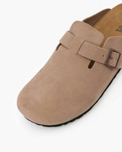Claire Sanderson | Suede Buckle Mule Clogs For Women