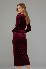 Vivienne Alcott | Velvet Wrap Midi Dress For Women