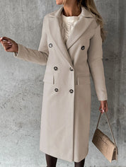 Henriette Colbourne | Double-Breasted Longline Wool-Blend Coat For Women