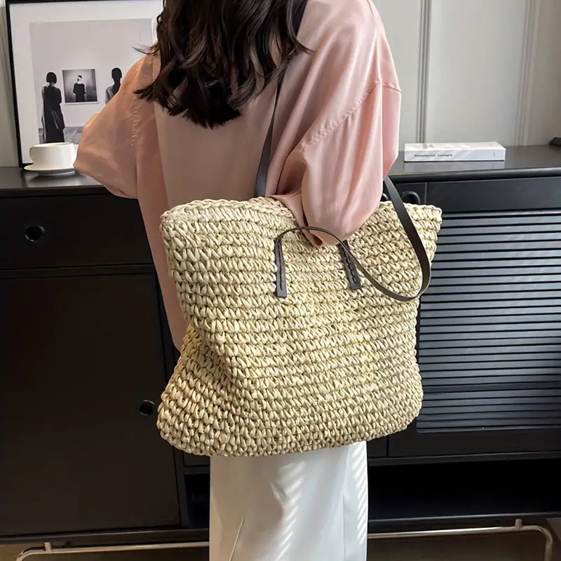 Adelaide Wrenworth | Woven Straw Tote Bag For Women