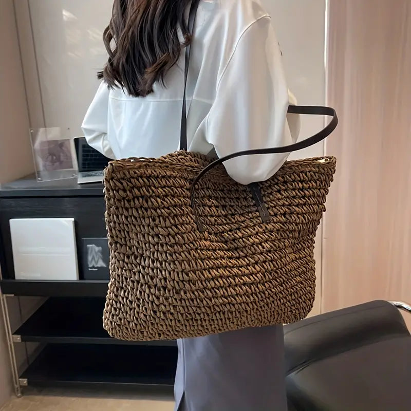 Adelaide Wrenworth | Woven Straw Tote Bag For Women