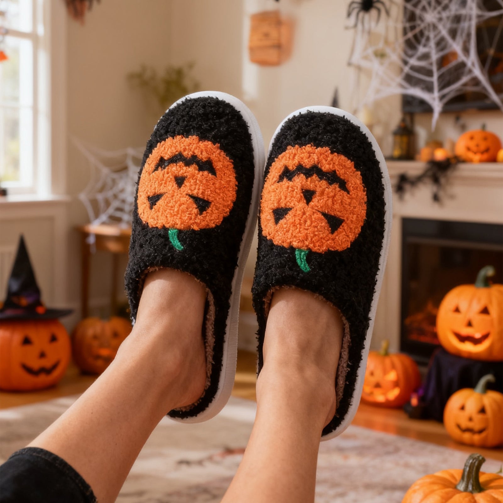 Miss Spooky | Pumpkin Halloween Slippers Unisex