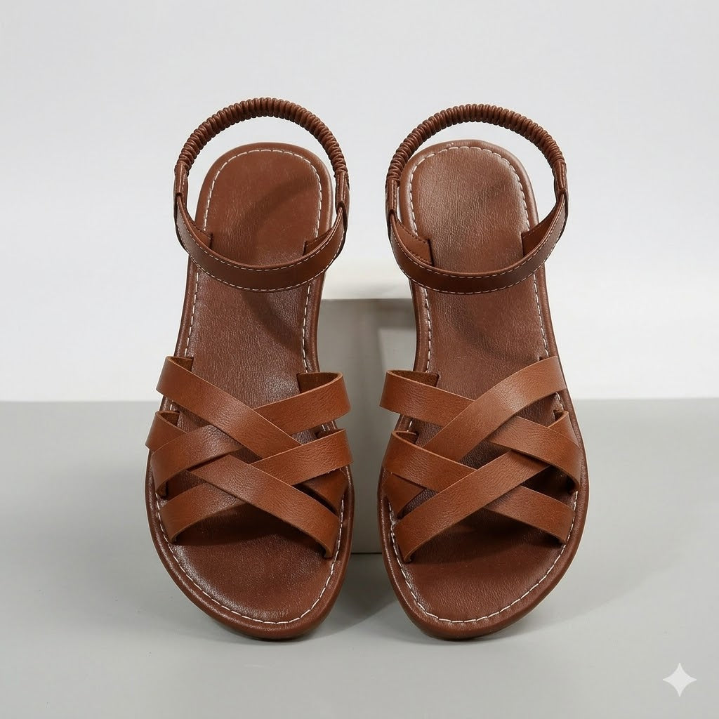 Harriet Collingsworth | Woven Flat Ankle Strap Sandals For Women