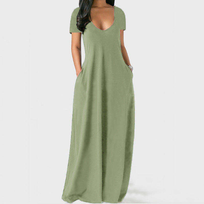 Penelope Ashgrove | Deep V-Neck Maxi Dress For Women