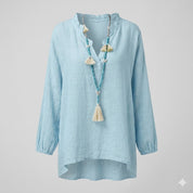 Serena Caldwell | Relaxed Long Sleeve Cotton Blouse For Women