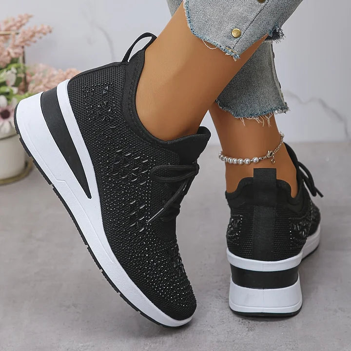 Arabella Foxcroft | Rhinestone Platform Sneakers For Women