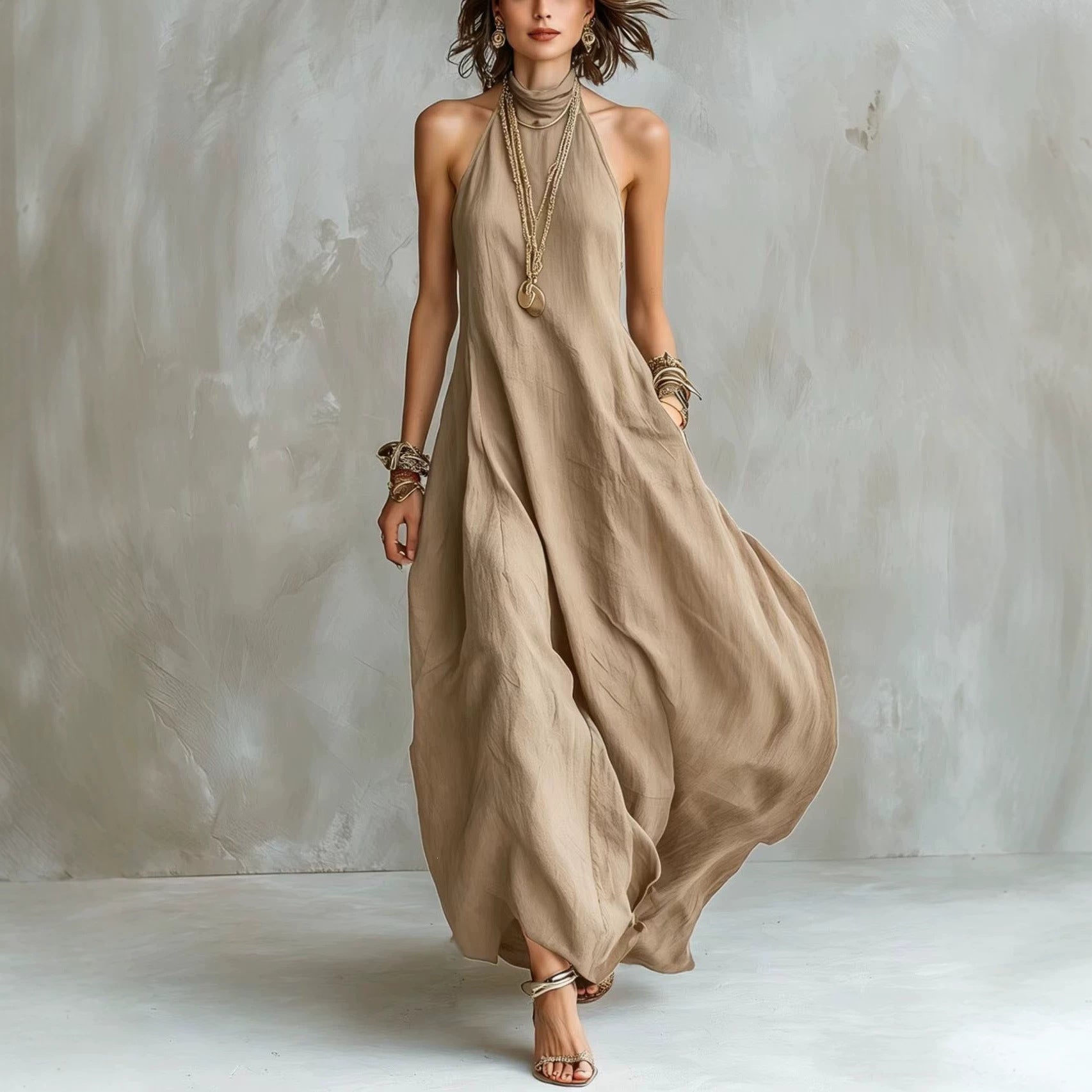 Josephine Hartley | Halter Neck Maxi Dress For Women