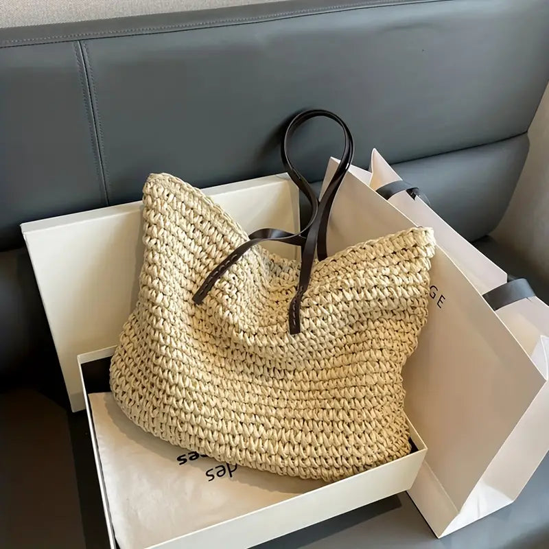 Adelaide Wrenworth | Woven Straw Tote Bag For Women