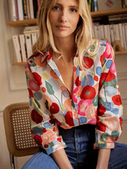 Aurelia Crestwood | Floral Print Long Sleeve Shirt For Women