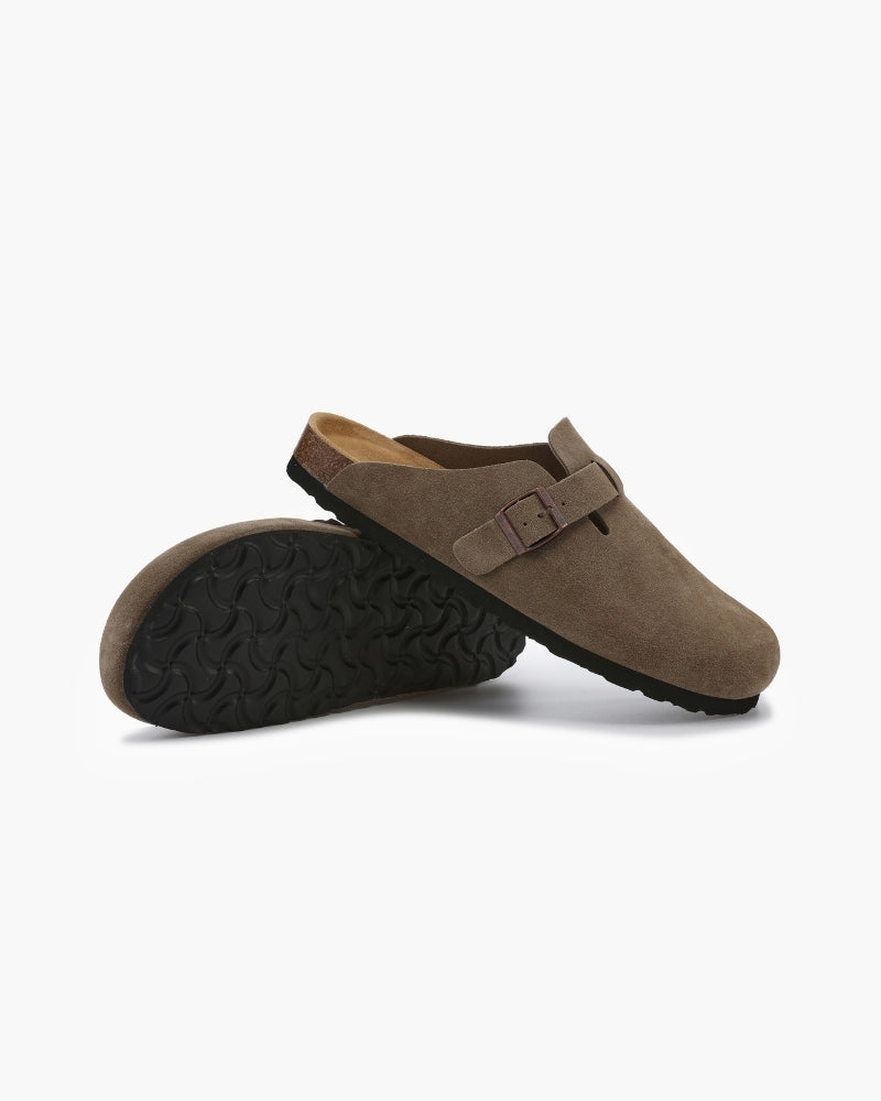 Claire Sanderson | Suede Buckle Mule Clogs For Women