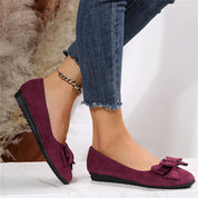 Rosette Dunmore | Suede Bow Ballet Flats For Women