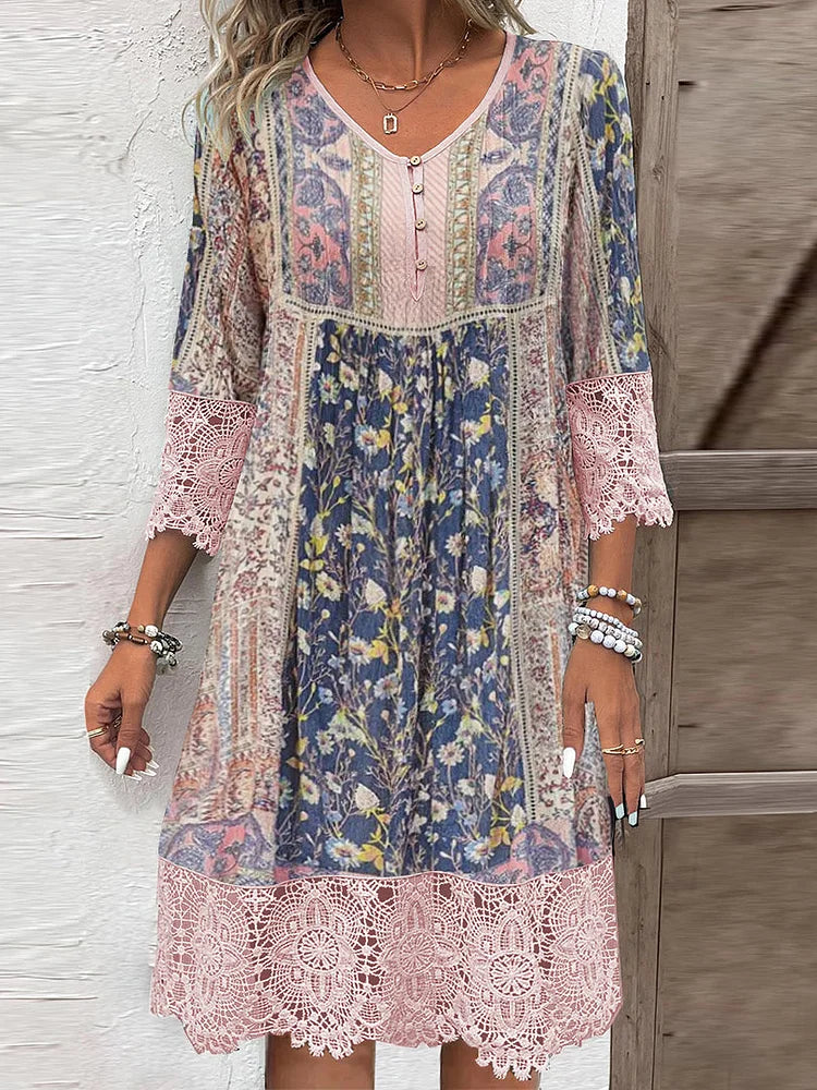 Adrienne Hollowell | Lace Detail Midi Dress For Women
