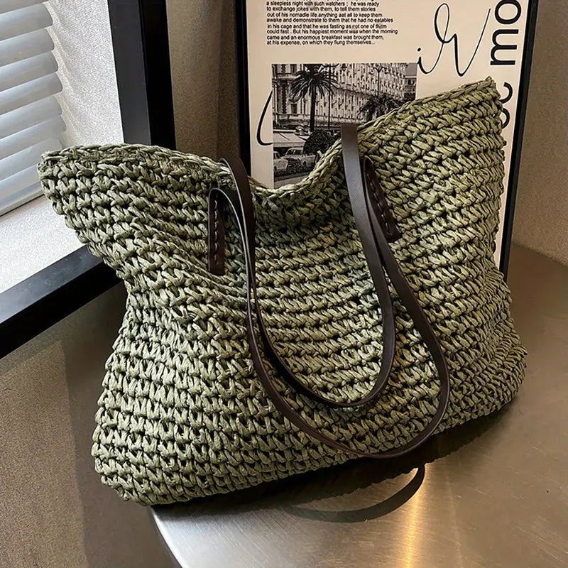 Adelaide Wrenworth | Woven Straw Tote Bag For Women