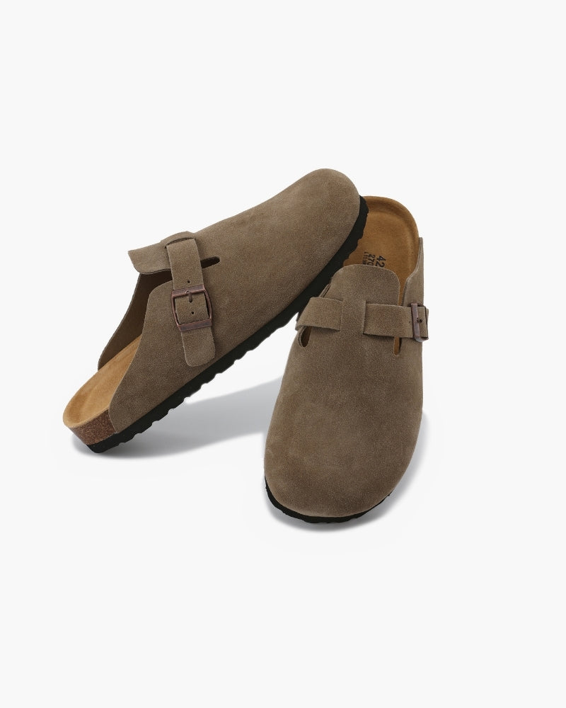 Claire Sanderson | Suede Buckle Mule Clogs For Women
