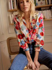 Aurelia Crestwood | Floral Print Long Sleeve Shirt For Women