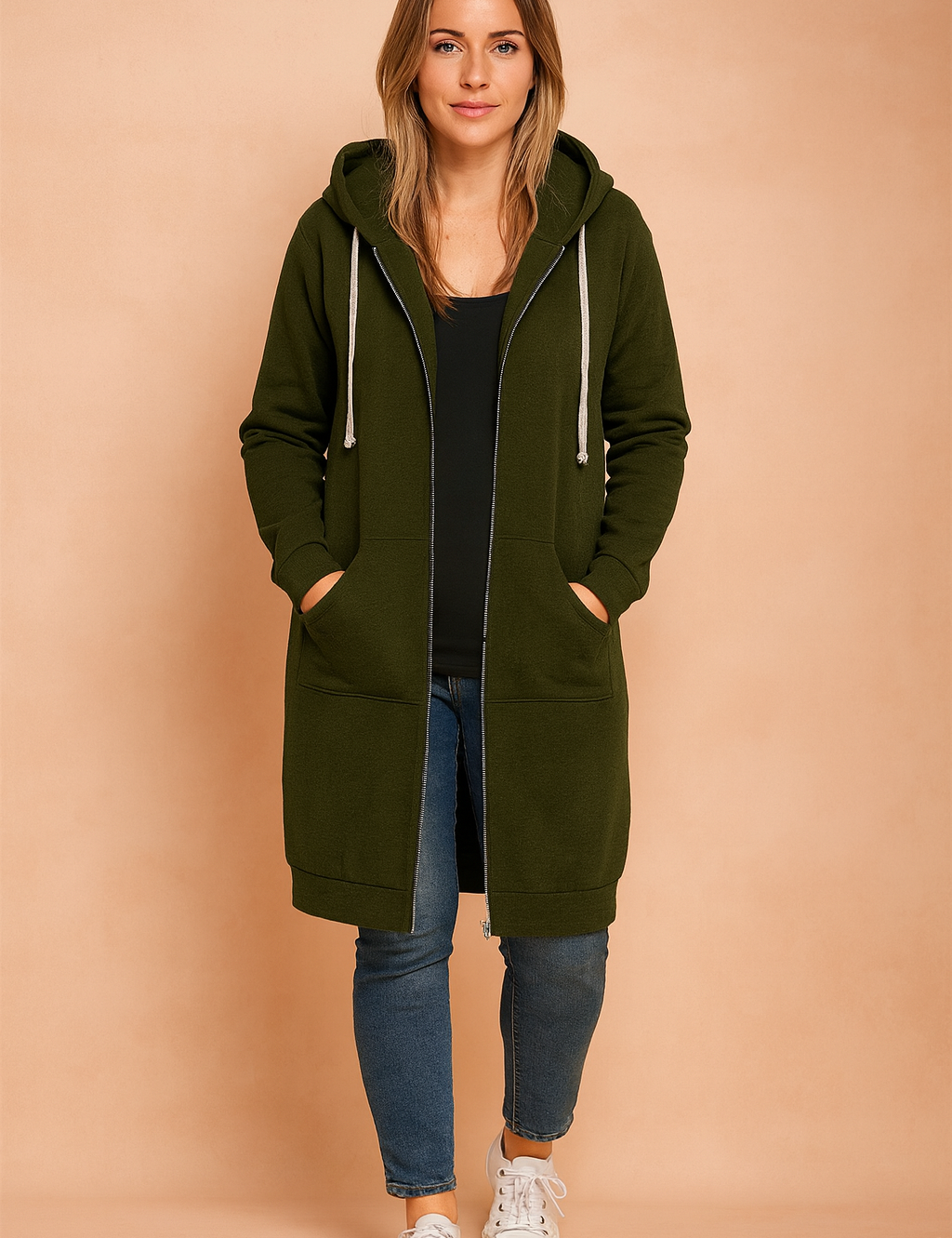 Rosette Wyndham | Long Zip-Up Hoodie For Women