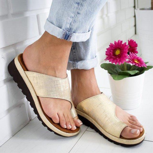 Dorinda Castlemore | Wedge Toe-Loop Slide Sandals For Women