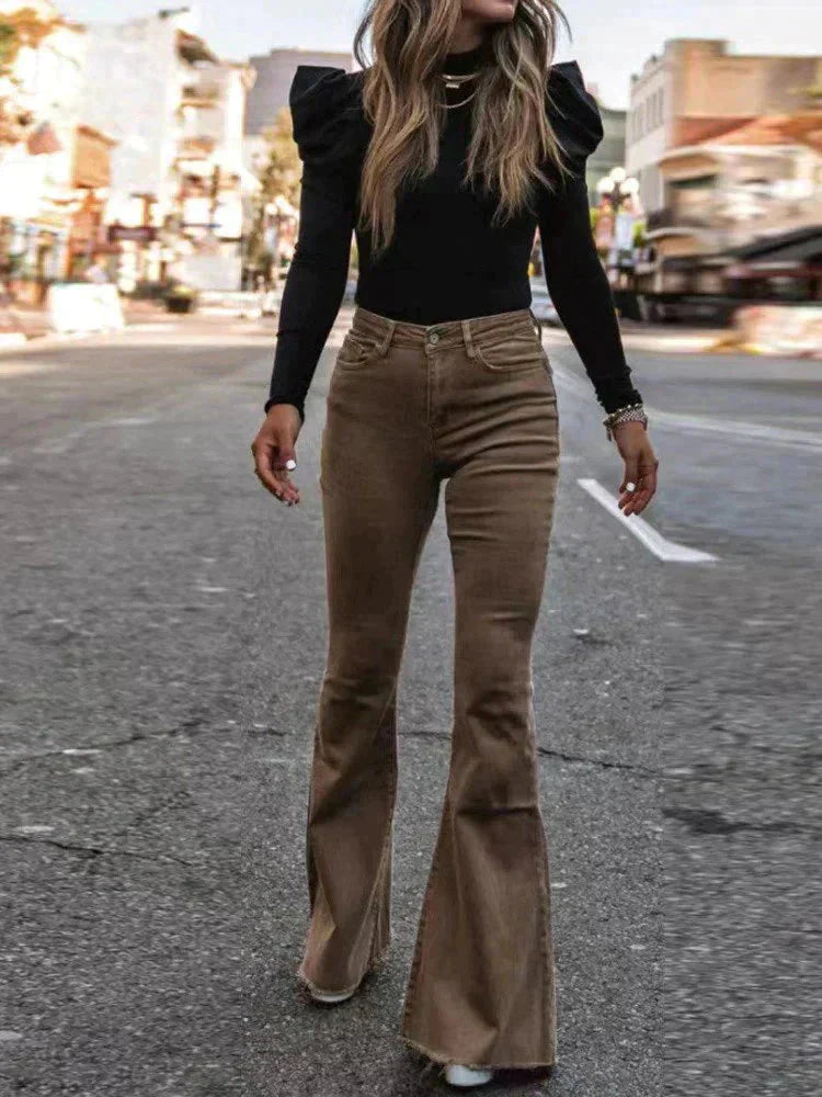 Gwendolyn Fairclaire | High-Waist Flare Trousers For Women