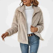 Mirielle Ashton | Fluffy Zip-Up Teddy Jacket For Women