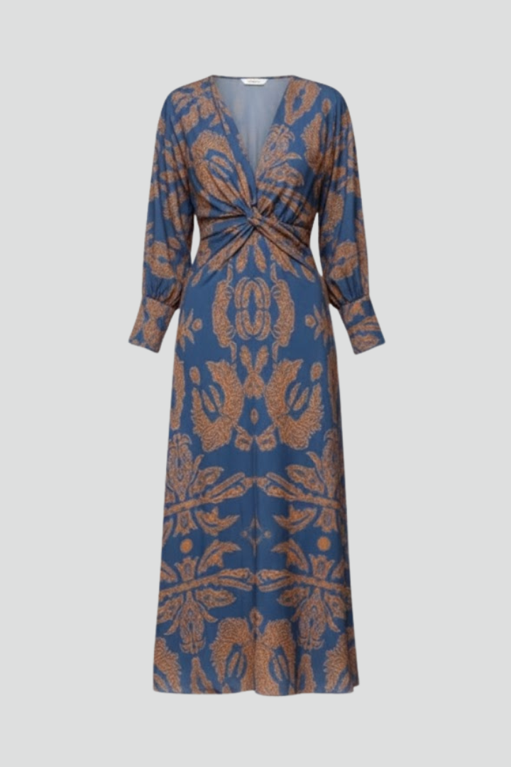 Constance Waverly | Paisley Print Long Sleeve Maxi Dress For Women