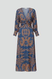 Constance Waverly | Paisley Print Long Sleeve Maxi Dress For Women