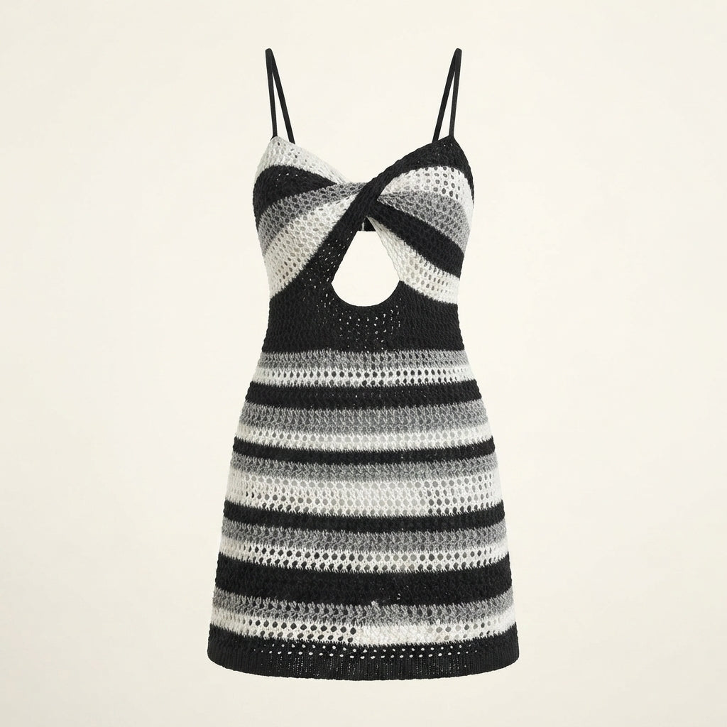 Camille Whitcombe | Crochet Summer Dress With Twisted Cutout For Women