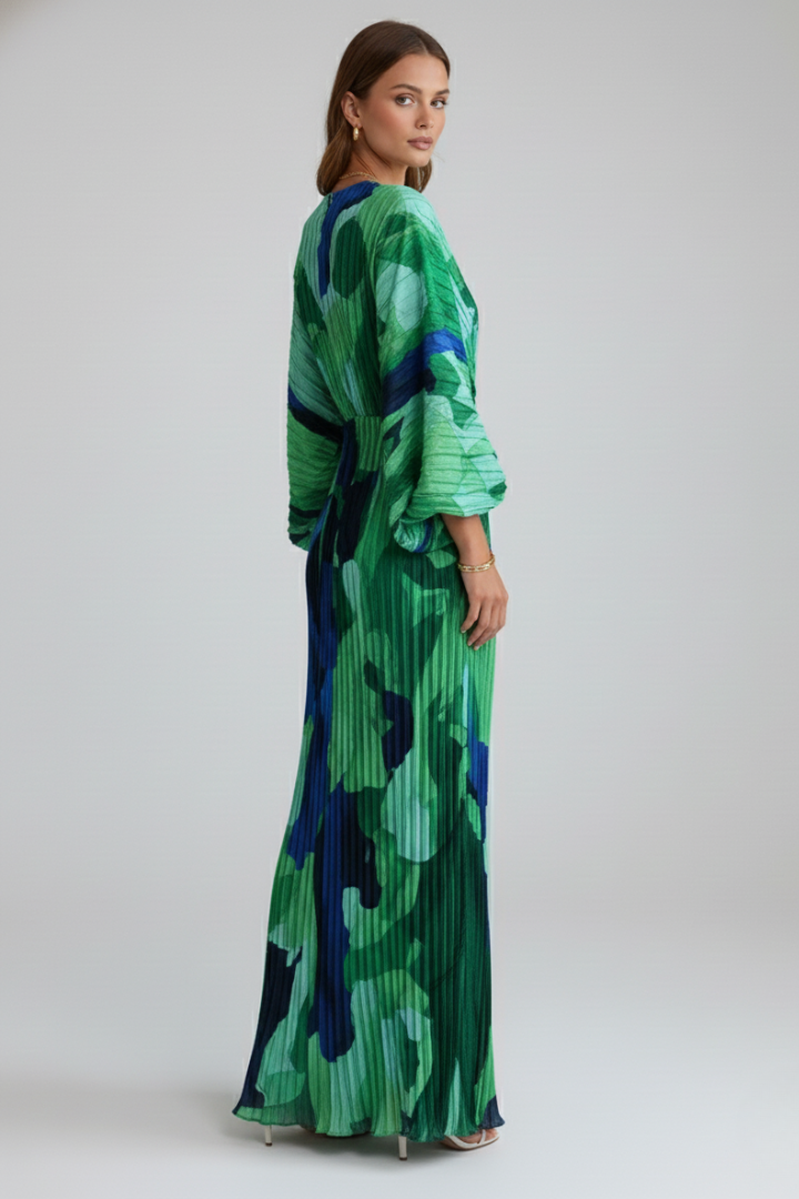 Renée Blackmore | Pleated Floral Maxi Dress For Women