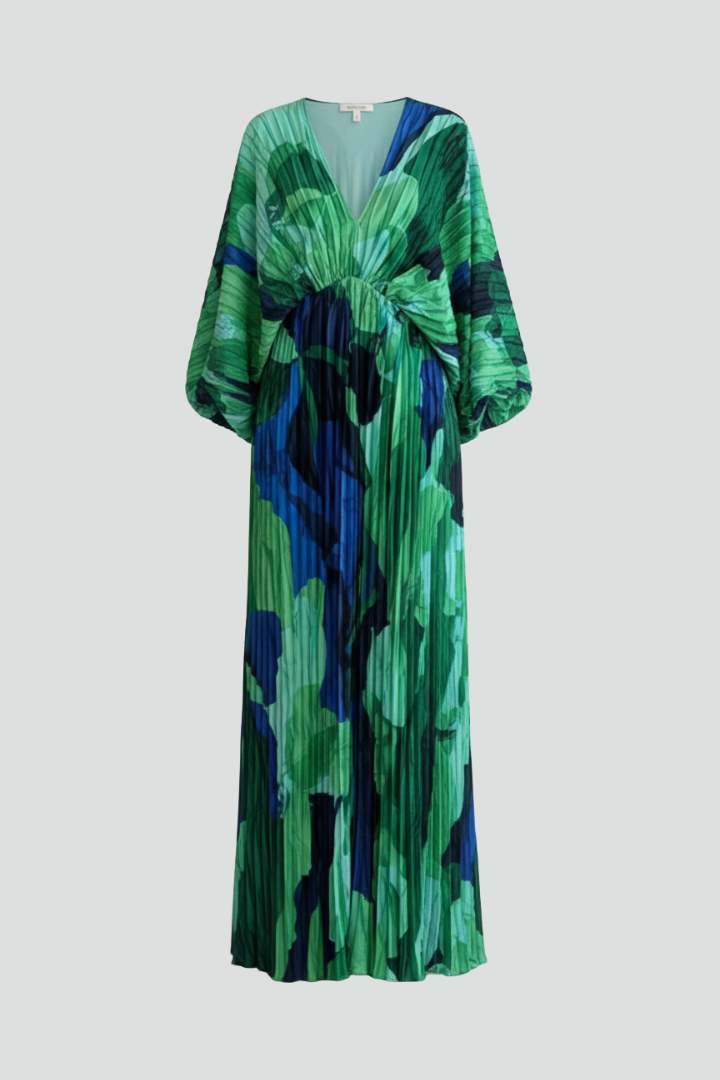 Renée Blackmore | Pleated Floral Maxi Dress For Women