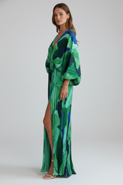 Renée Blackmore | Pleated Floral Maxi Dress For Women