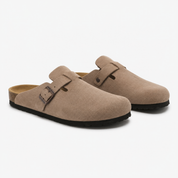 Claire Sanderson | Suede Buckle Mule Clogs For Women