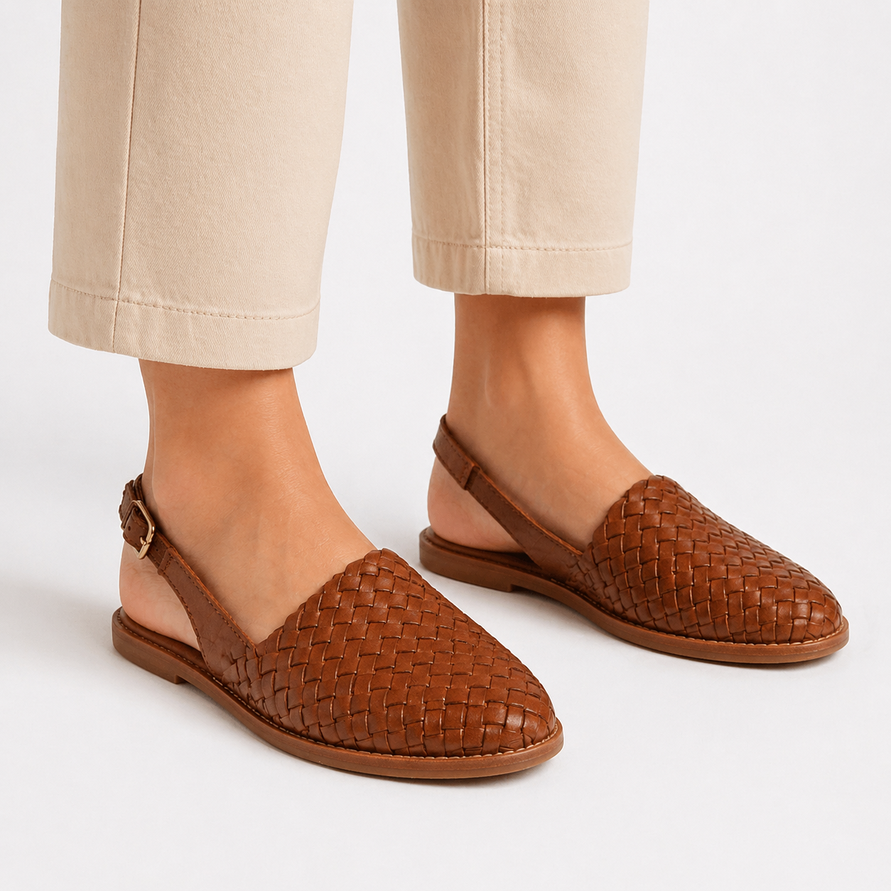 Harriet Dunmore | Woven Leather Slingback Flat Sandals For Women