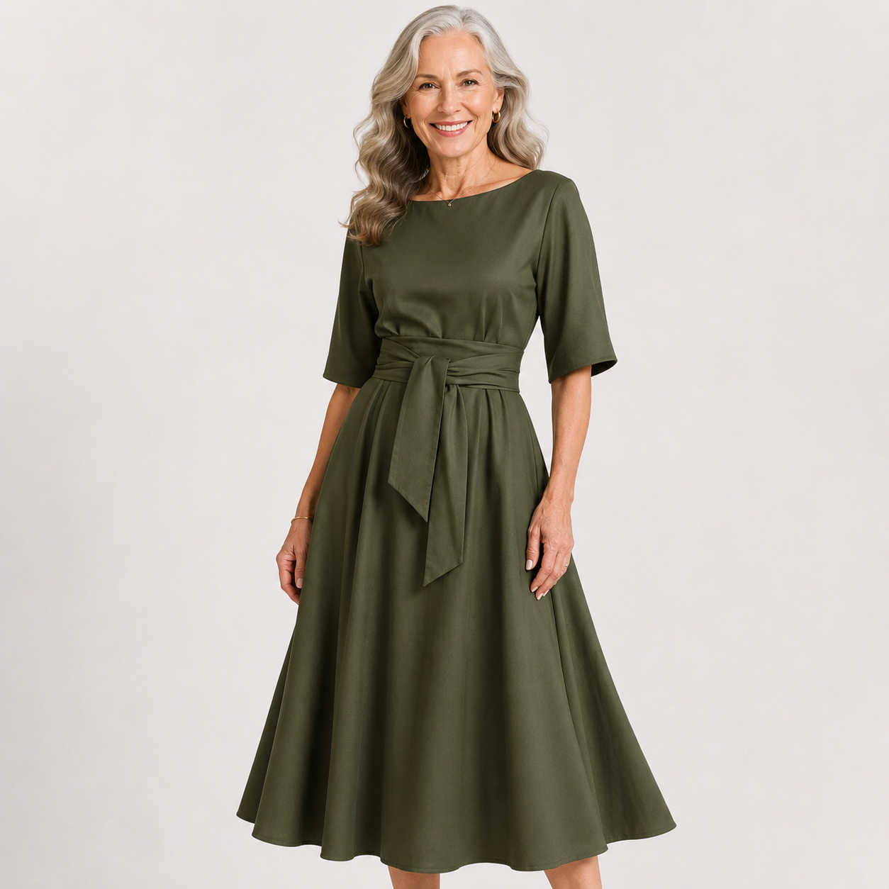Philippa Wentworth | Belted Flared Midi Dress For Women