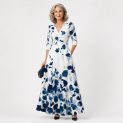 Annabelle Forsythe | Floral Print V-Neck Maxi Dress For Women