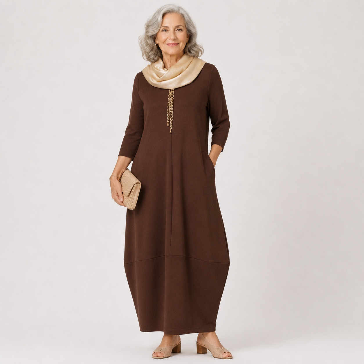 Theodora Blanchet | Relaxed Midi Dress with Pockets For Women