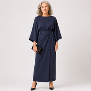 Clarisse Beaumont | Belted Kimono Sleeve Midi Dress For Women