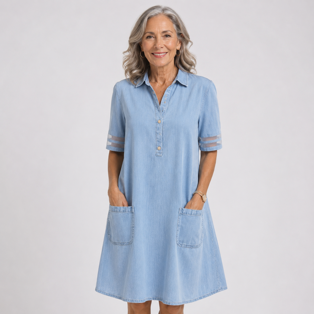 Louisa Tremaine | Casual Denim Midi Dress For Women