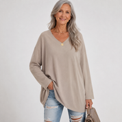 Frances Whitmore | Long Sleeve V-Neck Tunic Top For Women