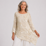 Mathilde Carrington | Floral Embroidered Long Sleeve Top For Women