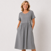 Florence Kingsley | Relaxed Linen Midi Dress For Women