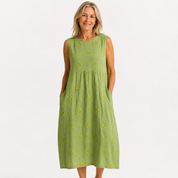 Anneliese Drummond | Embroidered Sleeveless Midi Dress For Women