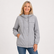 Diana Merrifield | Hooded Button-Front Rain Jacket For Women