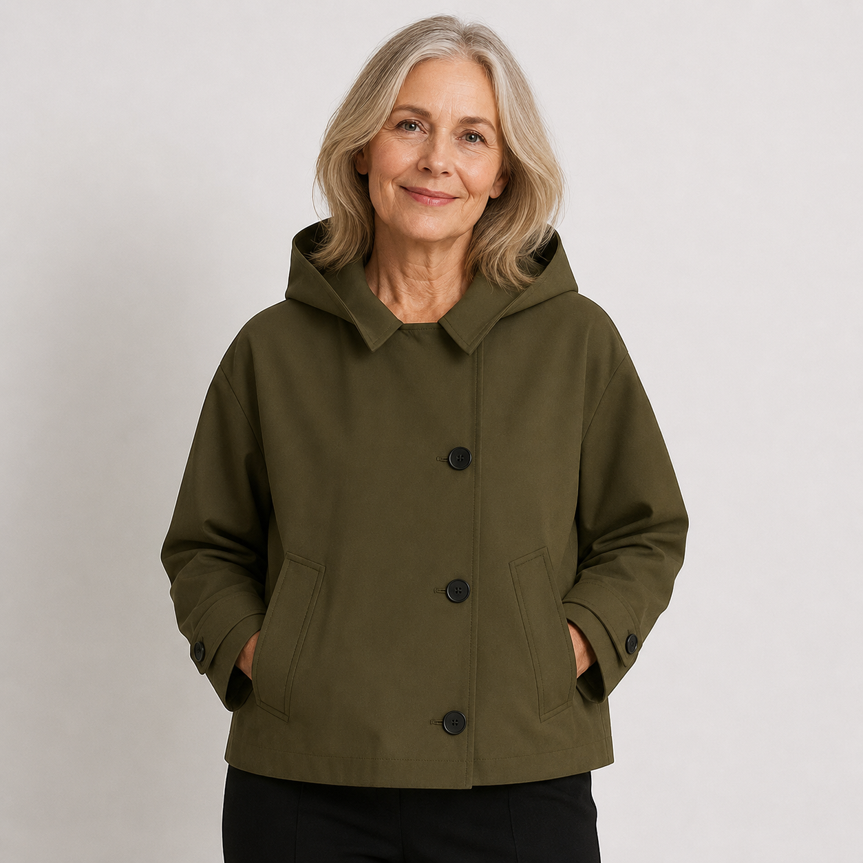 Harriet Stonemoor | Cropped Hooded Trench Coat For Women