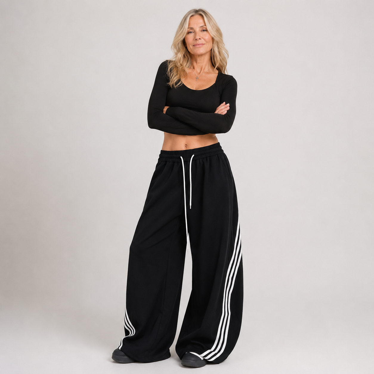 Greta Hollinswood | Wide Leg Striped Trackpants For Women