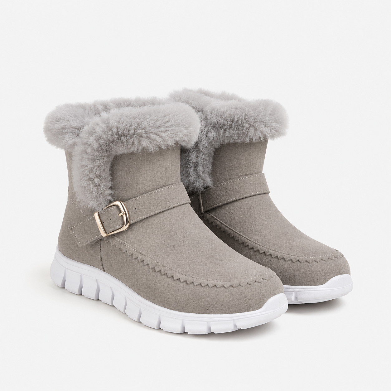 Margot Whitfield | Fluffy Trim Ankle Snow Boots For Women