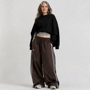Penelope Stroud | Wide Leg Trackpants with Side Stripes For Women